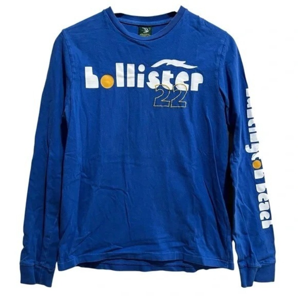 Hollister‎ Long Sleeve Logo Tee Blue  S Royal Blue "Hollister 22" Crew Neck